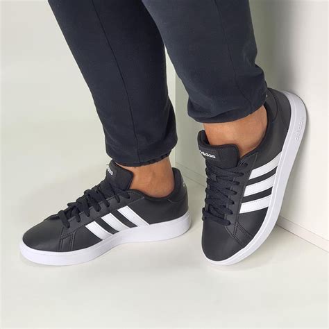 adidas schuhe 38623 12 7|Grand Court Mid I 'Black White' .